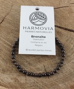 Bracelet Bronzite - Perles 4mm, 1 pièce